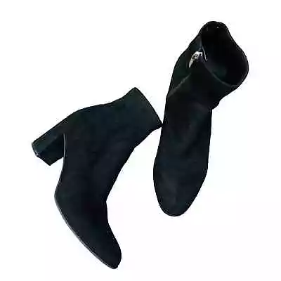 March Fisher 10M Black Suede Sock Booties Zip Close Cocktail Business Solid Wms • $55