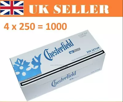 £11.97 • Buy 1000 4x250 Chesterfield BLUE Red Empty Cigarette Tubes Filters PHILIP MORRIS