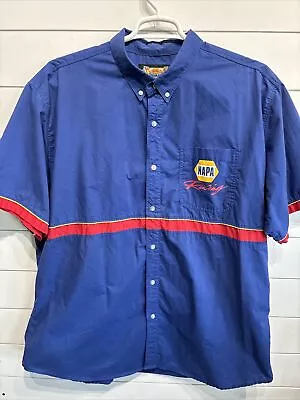 VTG NAPA Auto Parts Team Champion NASCAR Graphic Racing Pit Crew Shirt Mens XL • $52.95