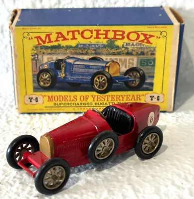 Matchbox Model Cars Of Yesteryear Y-6 Supercharged Bugatti 35 In Original Box • $29.99