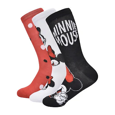 Minnie Mouse Dream Of Dots Women's Crew Socks 3-Pair Box Set Multi-Color • $17.98