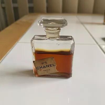 Vintage No 5 CHANEL Paris Glass Perfume Bottle Made In France 70% Full • $145