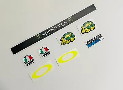 Rossi Helmet And Visor Decals/Stickers Fluro Yellow Moto GP Sticker Set • £3.99