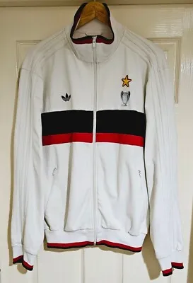 AC Milan Football Club Adidas Originals Tracksuit Jacket Mediolanum Men's Size L • £49.99