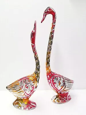 CraftVatika  Metal Kissing Duck Swan Love Couple Bird Pair Statue Set DFMS121 • $27.68