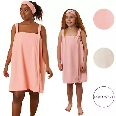 £6.49 • Buy Brentfords Plain Towel Dress Headband Absorbent Beach Changing Wrap Robe