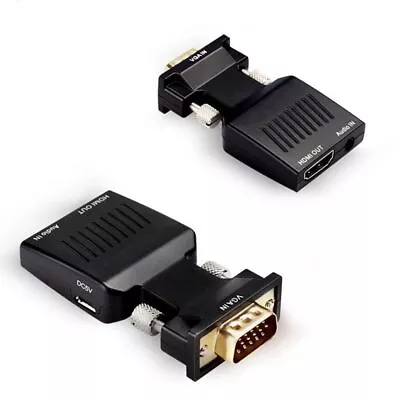 Output Audio Adapter HDMI-compatible Converter VGA To HDMI Cable HDMI Male • $15.03