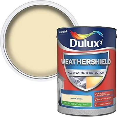 Dulux Weathershield All Weather Protection Smooth Masonry Paint Cornish Cream 5L • £34