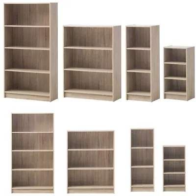 Bookcase Shelving Unit 2 3 4 Tier Wooden Bookshelf Display Adjustable Shelves • £39.99