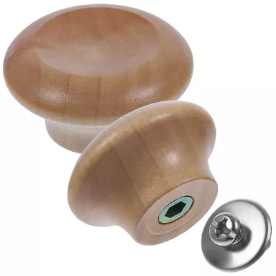 2 Pcs Lid Knob Cook Pan Knobs Replacement Pot Top Kettle Button Wooden • £6.99