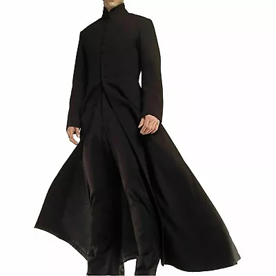 Neo Matrix Heavy Duty Cotton Keanu Reeves Black Gothic Steampunk Trench Coat • $105.85