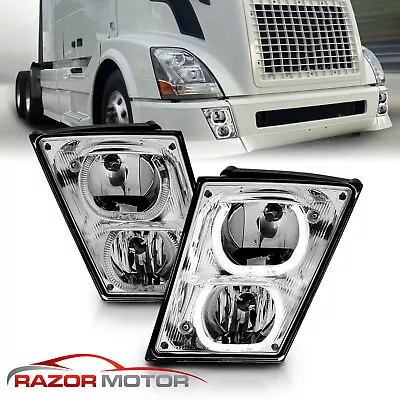 2003-2017 Chrome LED Halo Bar Tube Fog Light Pair For Volvo VNX VNL VNM Truck • $172.90