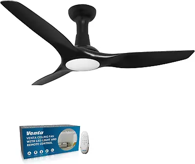 Venta 52 Inch ETL Listed 3 Blade Ceiling Fan With Lights Remote Control - Black  • $140.99