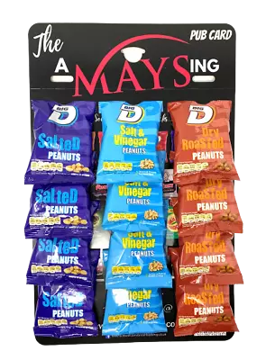 £11.94 • Buy Big D Mix Salted | Salt Vinegar | Dry Roasted Peanuts 'AMaysing' Pub Card 12x50g