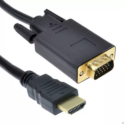 HDMI 19 Pin To SVGA 15 Pin PC Or Laptop To Monitor TV Video Cable  1m • £8.24