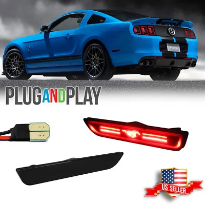 For 2010-2014 Ford Mustang Smoked Red LED Rear Side Marker Signal Lights Lamps • $32.99