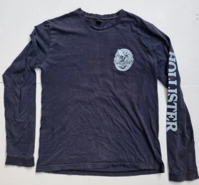$19.95 • Buy Hollister Long Sleeve T Shirt Hoodie Navy Blue Mens Size XL Sun Sea Surf Brazil