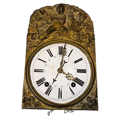 Antique French Comtoise - Morbier Wall Clock Chime Works & Runs - READ • $224.95