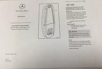 Instructions For Mercedes Bluetooth Interface Dongle Puck Adapter • $7.95