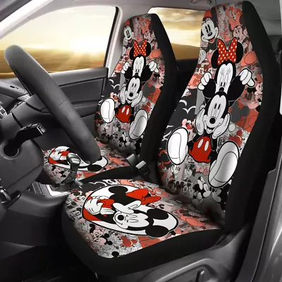 Mickey And Minnie Mouse Cartoon Love Couple Car Seat Covers • $49.45