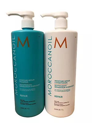 Moroccanoil Moisture Repair Shampoo & Conditioner Set Damaged Hair 33.8 OZ • $88.20