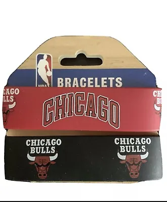 Chicago Bulls - Silicone Bracelets - 2 Pack - Brand New - Nba-bc-207-10 • $9.95