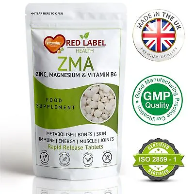 ZMA Zinc Magnesium Vitamin B6 120 Tablets Muscle Energy Sleep Support | UK • £3.99