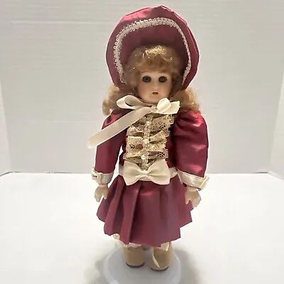 Mundia  9” Porcelain Doll Christine Et Cecile Has Teeth & Wooden Strung Body • $35