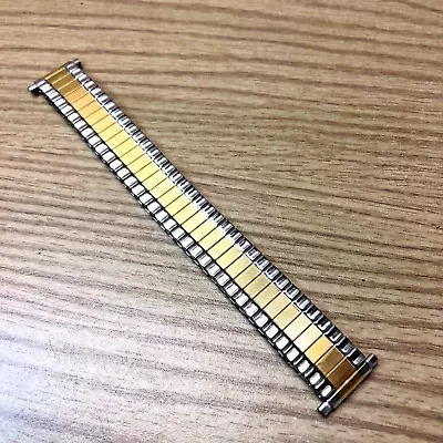Hadley Roma Stainless Steel 16 Mm - 21 Mm Two Tone Stretch Watch Band NOS • $9.99