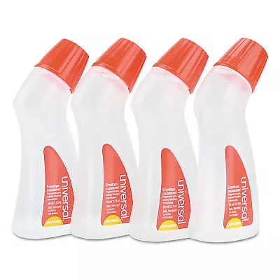 UNIVERSAL Envelope Moistener With Adhesive 2.2 Oz Bottle Clear 4/Pack 46065VP • $9.14