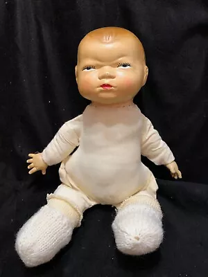 13  Baby Doll Grouchy Face Hard Head Vintage Infant Handmade Muslim Body Shoes • $25.22