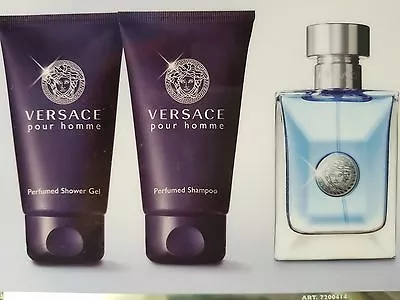 Versace POUR HOMME By Gianni Versace 3 Pc EDT Gift Set For Men GEL SHAMPOO EDT • $75.99