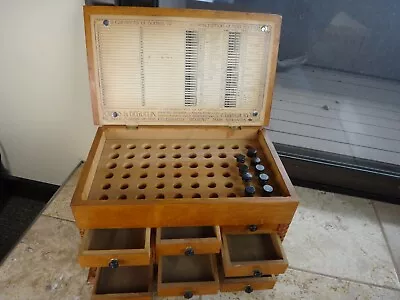 Antique Small Watchmakers 12 Drawer Quartersawn Oak Wood Cabinet Parts Chest • $550