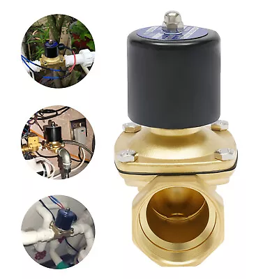 Electric Solenoid Valve Brass Water Air Gas Normally Closed 2-inch NPT AC110V • $42.75