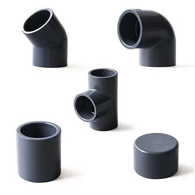 £1.67 • Buy UPVC/PVC Pipe Fittings Tee/Straight/Cap/Elbow Plumbing Couping ID 20-110mm Grey