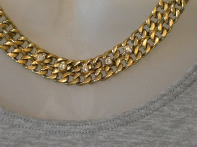 £0.99 • Buy Thick Herringbone Chain With Glass Stones