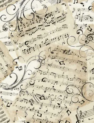 Music Fabric BTY Music Sheets Timeless Treasures C4830 TheFabricEdge • $15.99