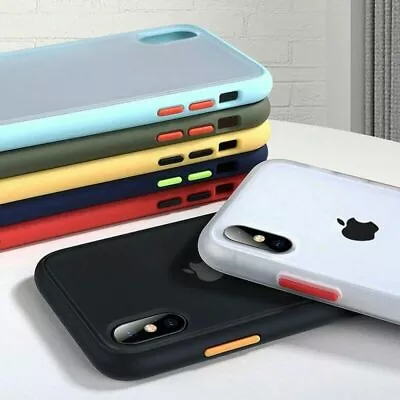 Case For IPhone 11 Pro Max X XS XR 8 7 SE Matt Shockproof Silicone Bumper Cover • £2.98