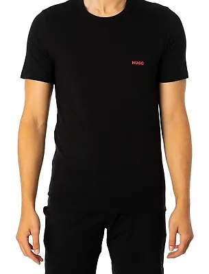 HUGO BOSS Pure Cotton Black Crew Neck Regular Fit HUGO T-Shirt Tee Size L BNWOT • £15