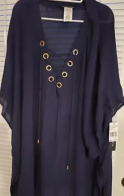 Womens Plus Size Cover Up Beach Dress Swimwear La Blanca 3X Navy Blue NWT $89 • $24.49