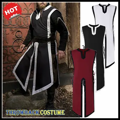Men Medieval Knight Tunic Tops Warrior Renaissance LARP Shirt Halloween Costume • $29.69