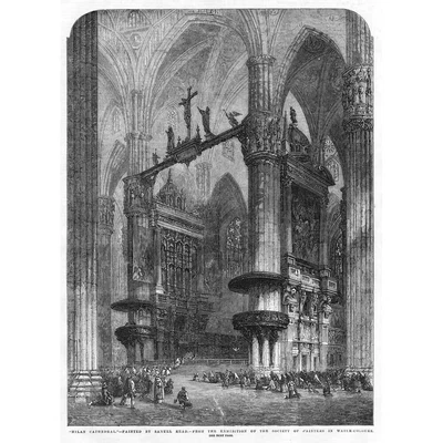 £12.99 • Buy ITALY Interior Of MILAN Cathedral - Antique Print 1857