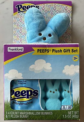 Peeps Blue Bunny Plush Set Peeps Marshmallow Candy Frankford Great Gift Easter • $5.97