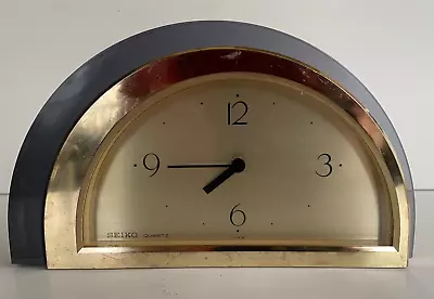 Seiko Quartz 1/2 Half Moon Mantle Clock_9 _MCM_Japan_Gold Tone _TESTED_WORKS • $10