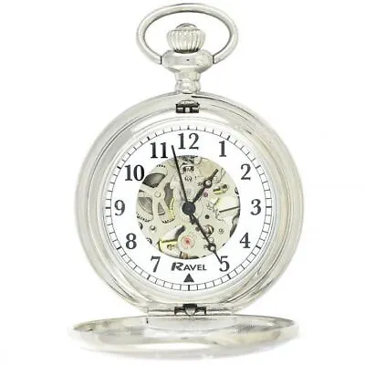 Ravel Polished Mechanical Pocket Watch Silver R1001.16 • £28.99