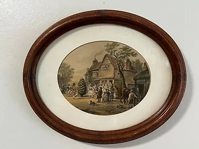 Antique Le Blond & Co. Oval Chromolithograph Print  May Day  6 1/2  X 5 1/4  • £126.50