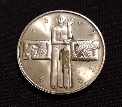 1963 B Switzerland 5 Franc Red Cross Bu Uncirculated Swiss World Silver Coin • $18.88