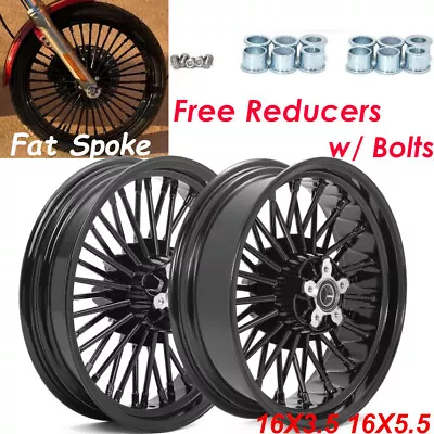 Fat Spoke Wheels Rims Set 16x3.5 16x5.5 For Harley Dyna Fat Bob FXDF 2008-2017 • $569.99