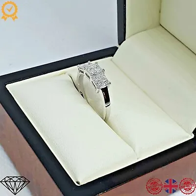 £969 • Buy Diamond Ladies Ring 18K White Gold 0.78CT Invisible Set 750 3ST  Size- L 16.1mm