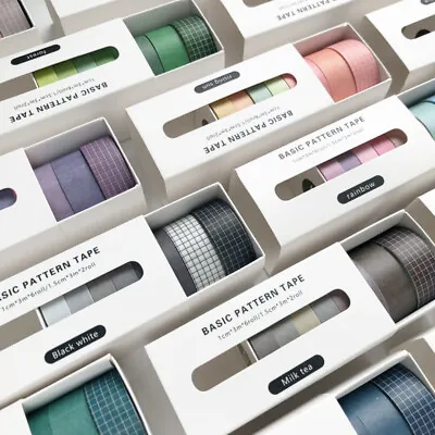 $6.49 • Buy 8 Washi Tape|Basic Patterns|Colorful|Rainbow|Journal|Craft Project